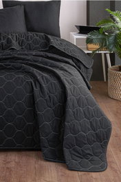 L'essentiel linge de maison Juego de colcha individual Solid - Black